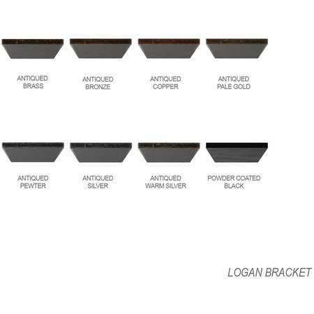 Ekena Millwork 3"W x 16"D Logan Hidden Support Steel Bracket w/ 12" Support Depth, Antiqued Brass BKTM03X16LOABS